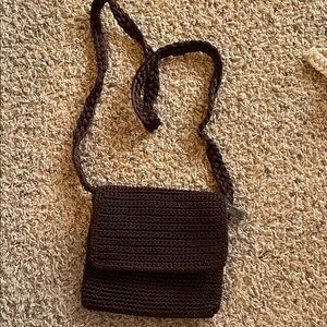 The Sak Dark Brown Crochet Shoulder Bag